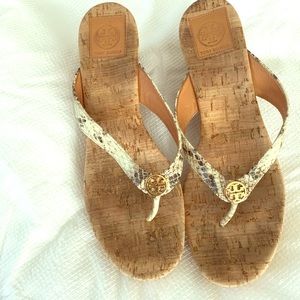 Tory Burch cork wedge sandals 10.5